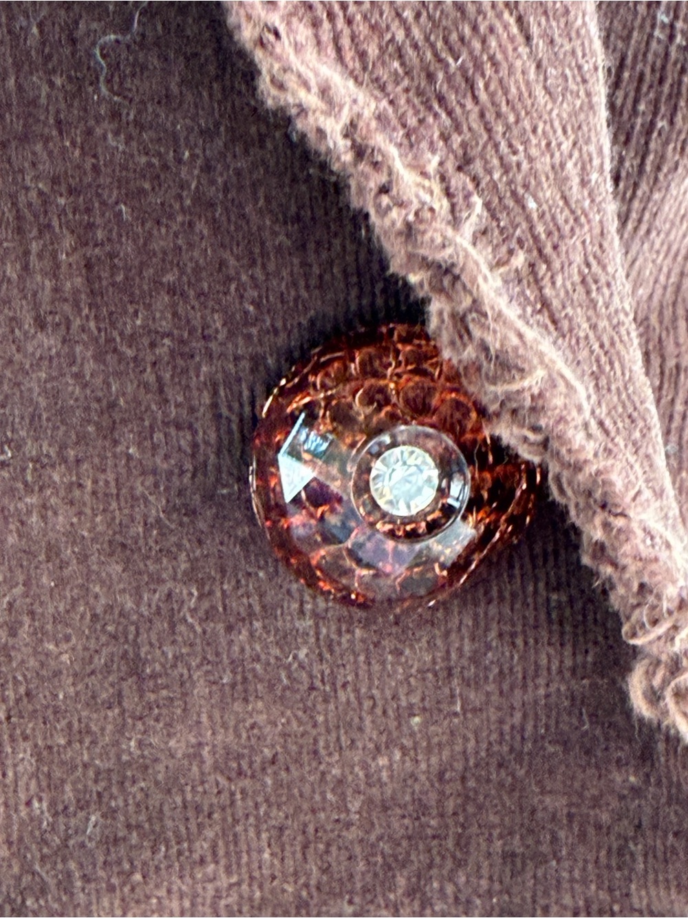 Johnny Was Embroidered Brown Corduroy Jacket with Floral & Bird Motifs Blazer Sm - Picture 10 of 14